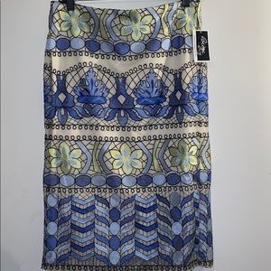 NWT Stunning Print Skirt w/Overlay by BEIGE